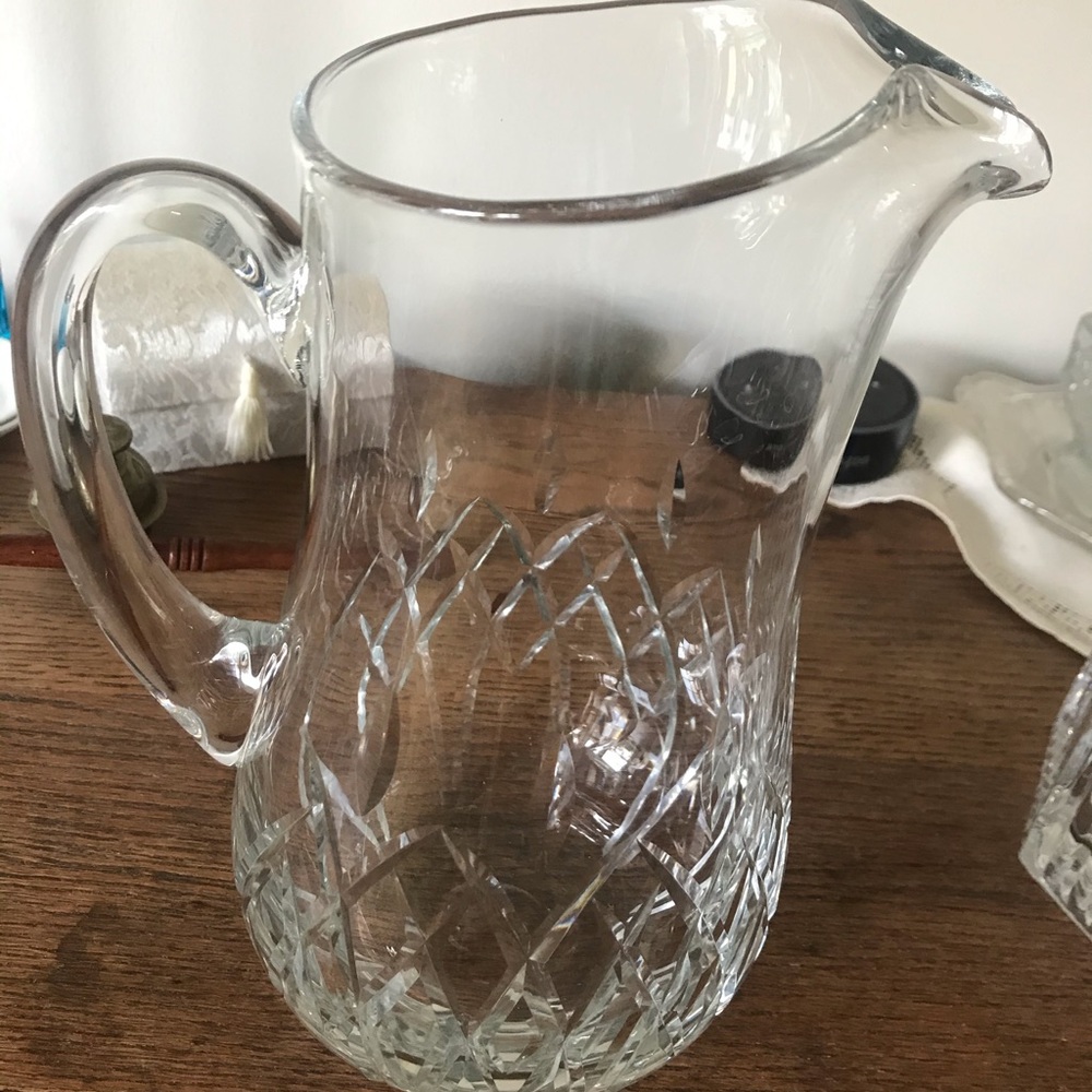 Block crystal pitcher. Like new condition